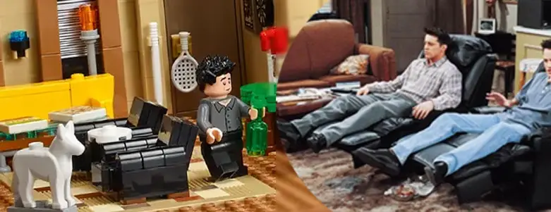 Joey, Chandler and their La-Z-Boy recliners in Lego and IRL